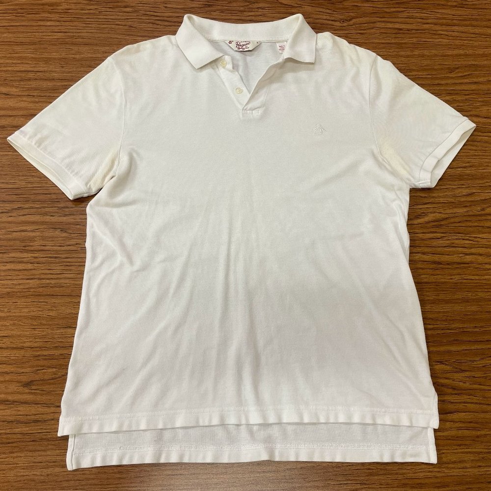Penguin Polo Shirt, Men’s Medium, White